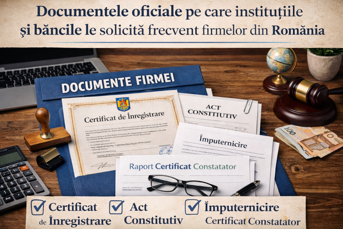 Documentele oficiale pe care institutiile si bancile le solicita frecvent firmelor din Romania