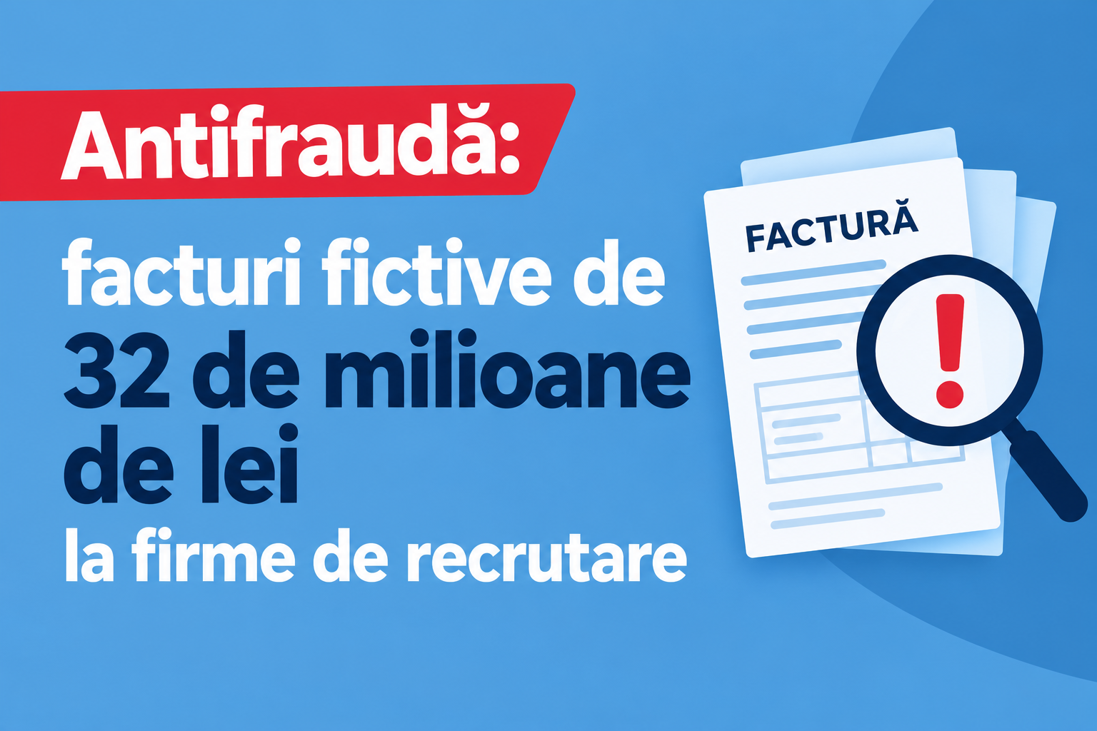 Antifrauda a descoperit facturi fictive de 32 de milioane de lei la firme de recrutare